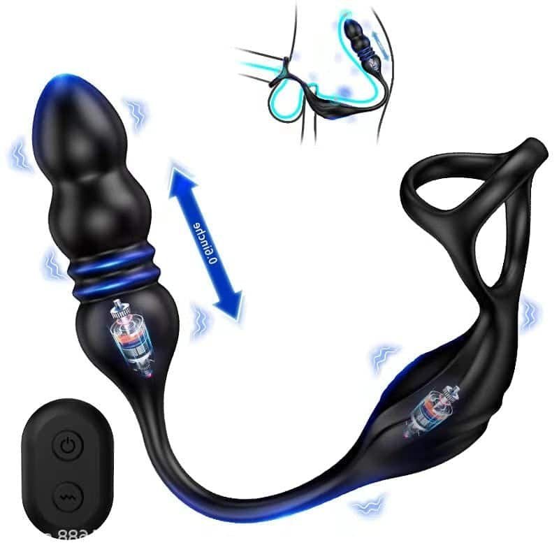 191b5a40c4dca5d5f26e6577b6695aca Anal Plug Vibrating Penis Ring Anal Beads Prostate Massager Vibrator Anal Toys - Image 1