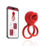 Cock Rings Clitoral Stimulator with Licking Mouth Pleasur with APP control