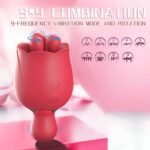2 In 1 Rose Vibrator Sex Toy Clitoral Clit Tongue Licking Vibrator - Image 3