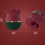 2 In 1 Rose Kiss Tongue Licking Rose Flower Vibrator - Image 4