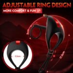 Lurevibe -Bunny RIng Vibrating Cock Ring with 2 Penis Ring Penis Sleeve Mens Sex Toys - Image 5