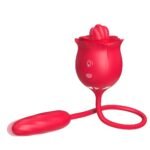 2 In 1 Rose Toy Thrusting Dildo Vibrator With 9 Tongue Licking 9 Thrusting Vibrating