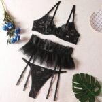 Three Piece Embroider Sexy Underwear Suit - Image 7