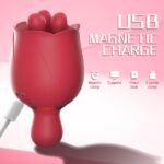 2 In 1 Rose Vibrator Sex Toy Clitoral Clit Tongue Licking Vibrator - Image 5
