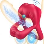 Rose Vibrating Cock Ring with Sexy Lip Clitoris Stimulator