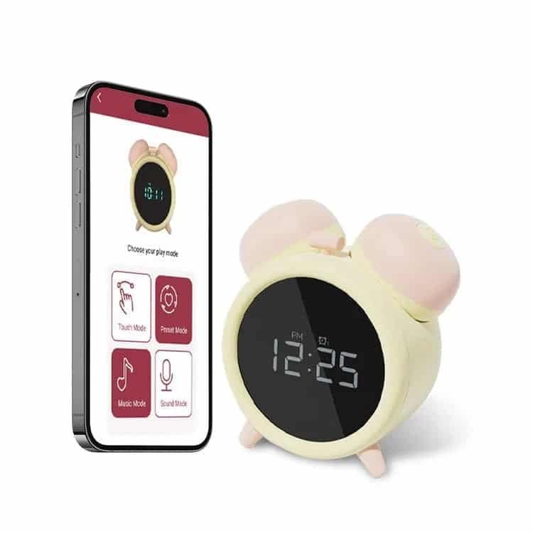 JQ2053UP-Yellow BeYourLover Adult Clock Alarm Sucking Vibrator App Remote Control - Image 1