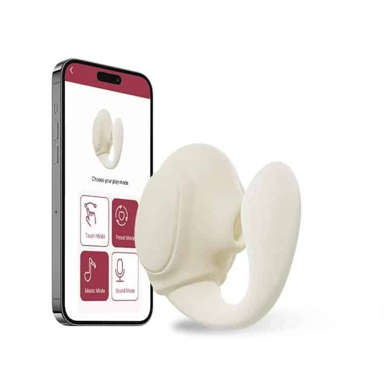 JQ2556UP-White Clamp Pressure-Sensitive Wearable G Spot Vibrator - Image 1