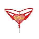 “Love You” Sexy Open Crotch Mesh Underwear With Pearls - Image 6