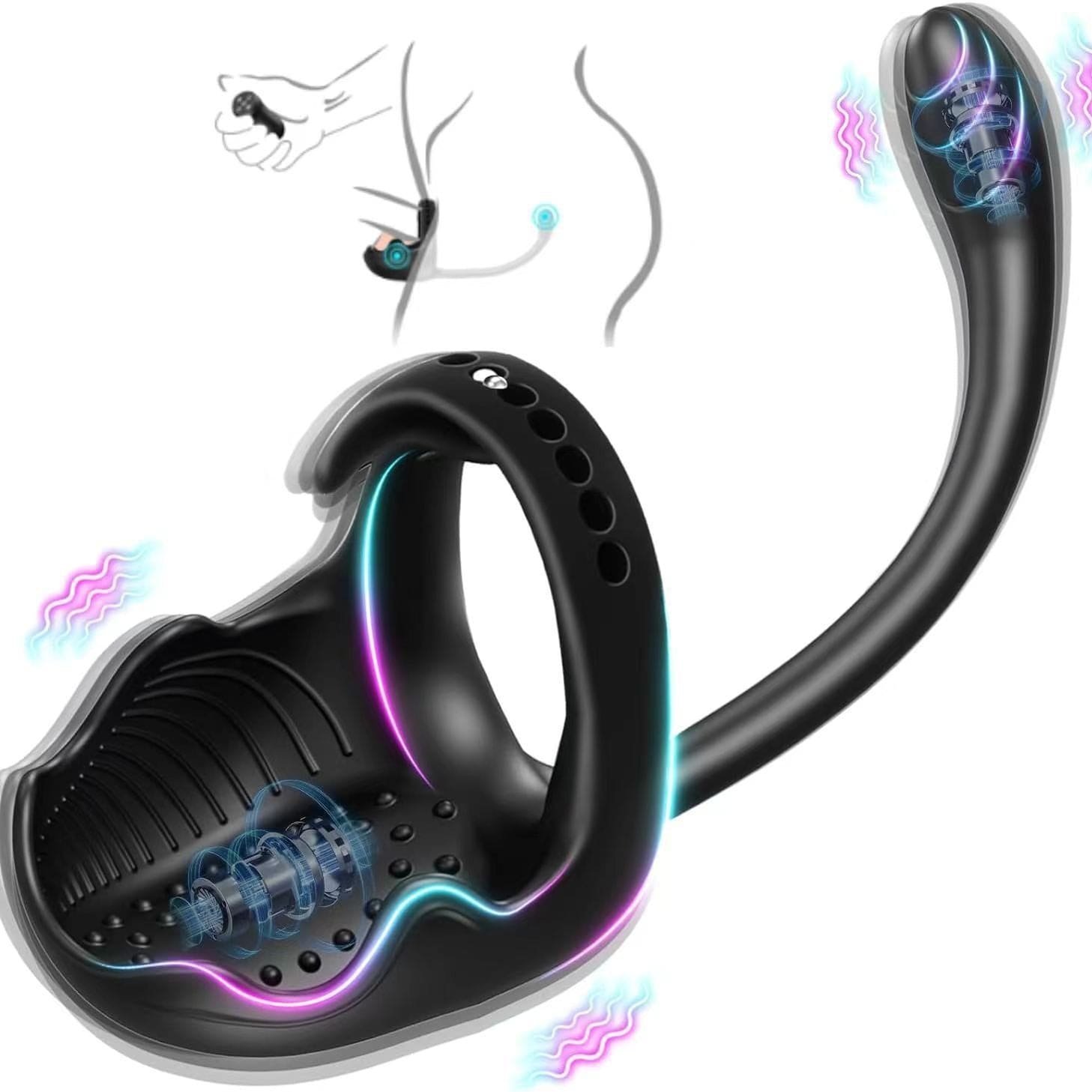 O1CN01KIIRT91gLlAibs9Ht__2218761474126-0-cib 3-in-1 Vibrating Testicle Taint Anal Stimulator with Adjustable Vibrating Cock Ring - Image 1