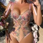 French Lingerie Embroidery See-through Mesh Sexy Female Erotic Set - Image 4