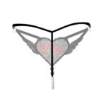 “Love You” Sexy Open Crotch Mesh Underwear With Pearls - Image 3