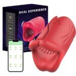 Penis Vibrator 2 in 1 APP Controlled Male Masturbator 9 Modes Lips Wrapping Waterproof - Image 2